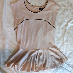 French Connection Peplum Top Blush Pink GUC